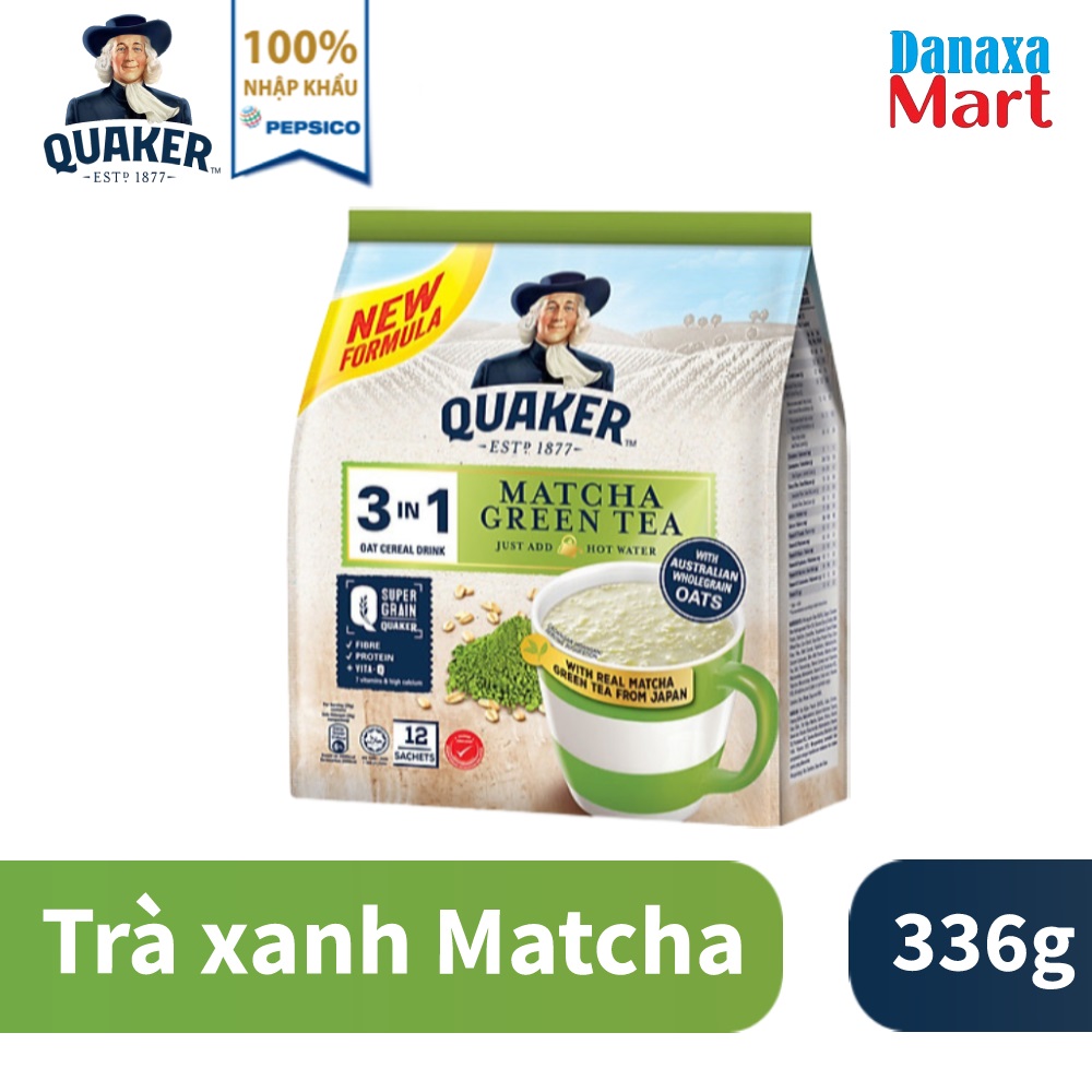 Thức Uống Yến Mạch Quaker 3in1 Vị Matcha Trà Xanh Và Những Vị Khác