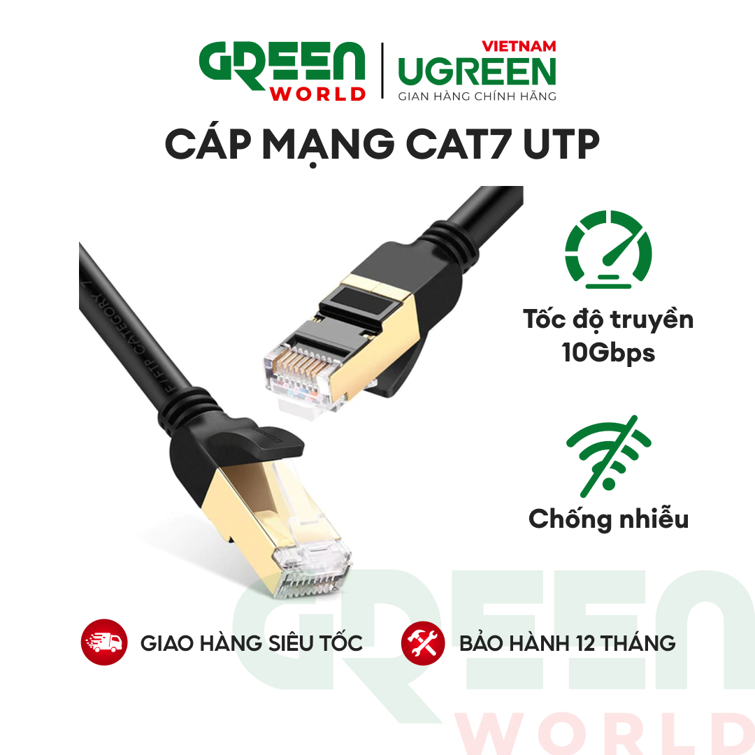 Cáp mạng 2 đầu đúc bọc hợp kim cat7 utp dài 5m ugreen nw107 11271