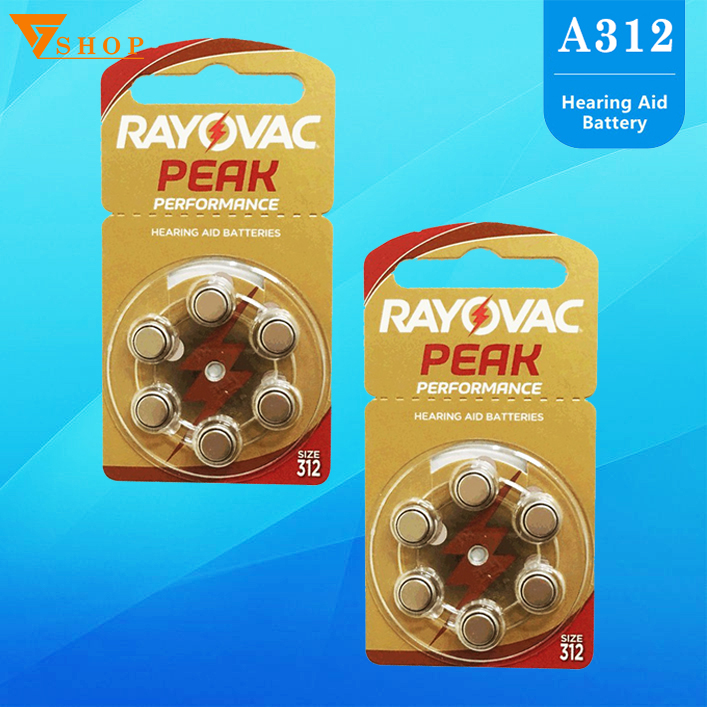 2 vỉ Pin máy trợ thính Rayovac PR41, Pin AG3, pin 312 ( vỉ 6 viên )