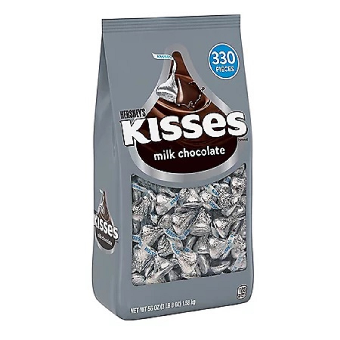 Socola sữa Hershey s Kisses Milk Chocolate gói 1550gr của Mỹ gồm 330 viên