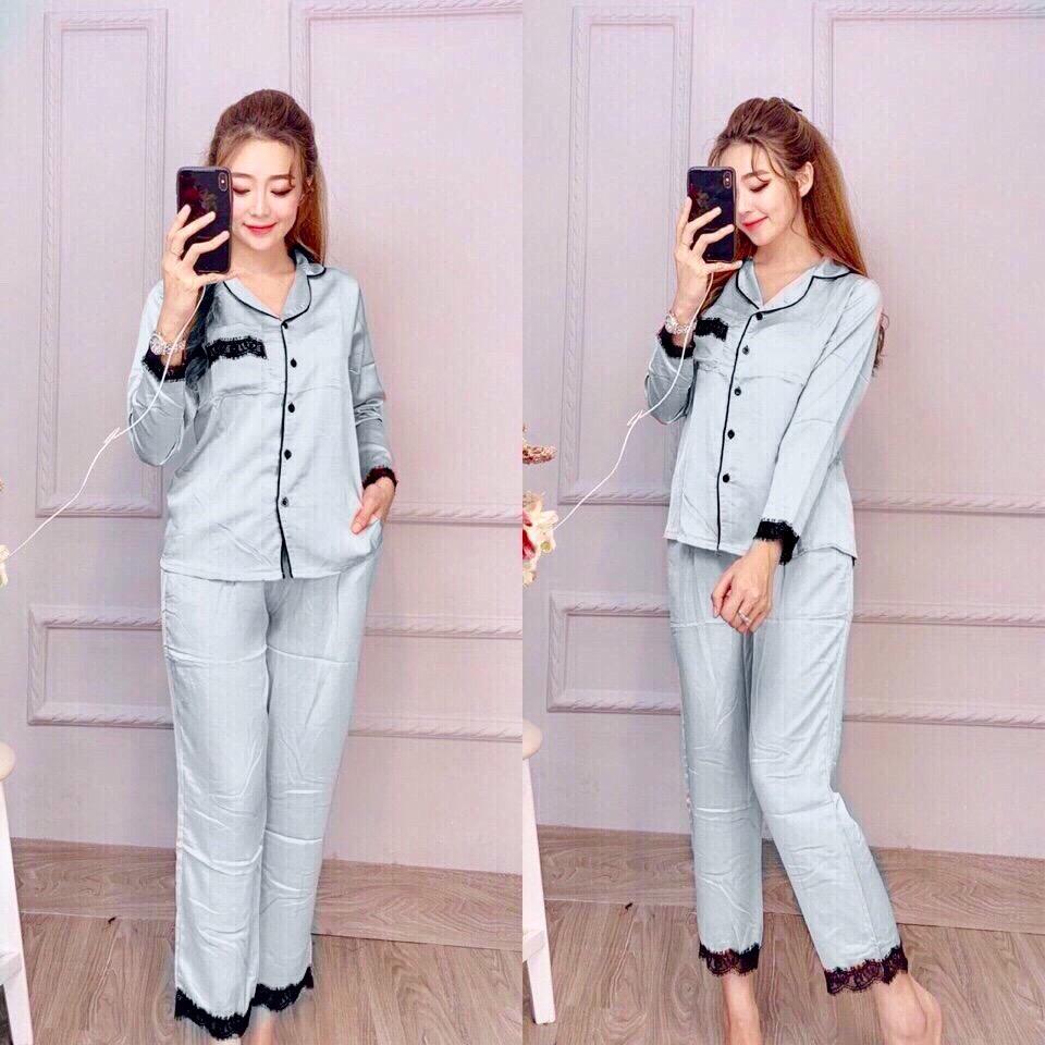 Đồ bộ pizama dài trơn cho nữ