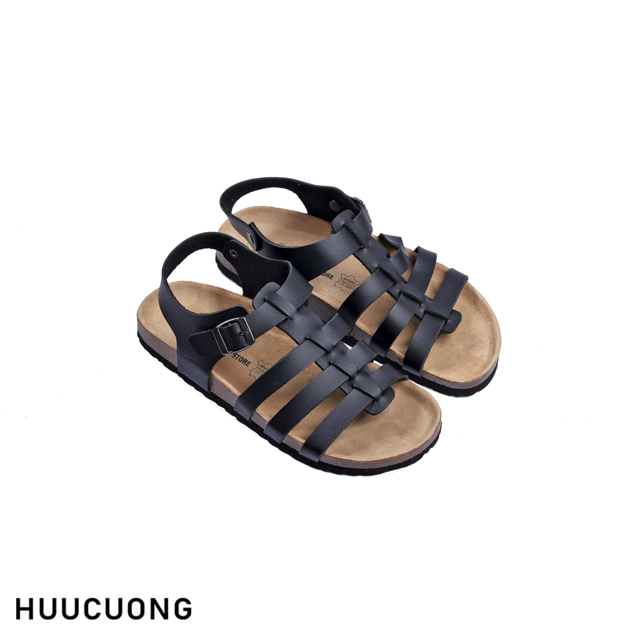 Giày sandal nam nữ chiến binh da PU đế trấu cao cấp