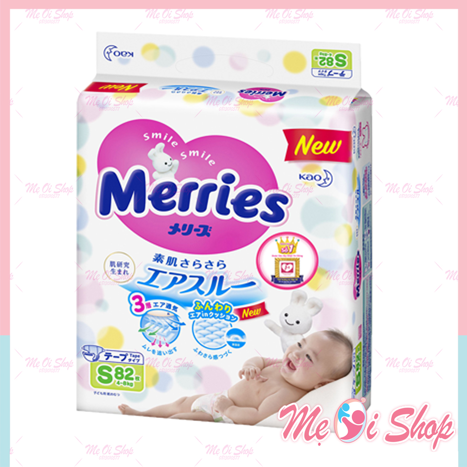 Bỉm - tã dán merries size s - 82 miếng