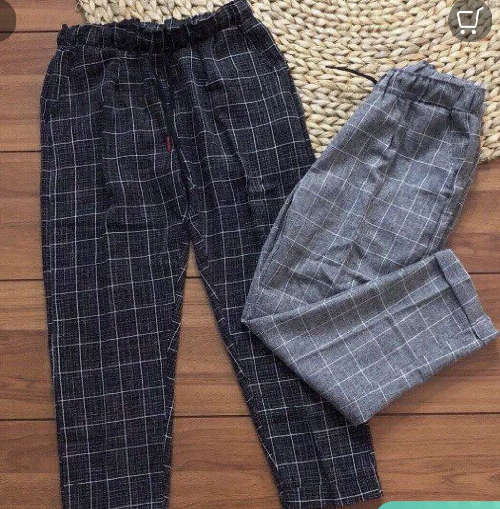 Quần 9 tấc caro nữ, Quần Baggy sọc kẻ Caro có size đại