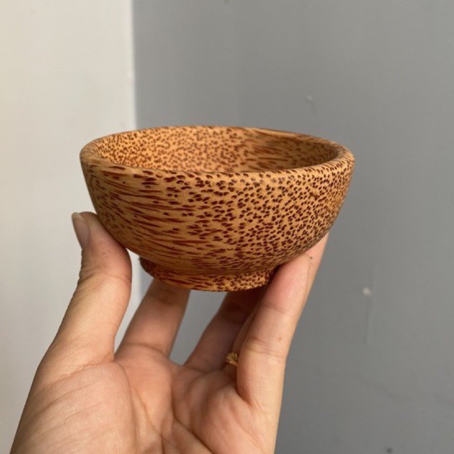 Chén gỗ dừa thiên nhiên đường kính 9cm dùng trộn mặt nạ thiên nhiên ăn cơm decor trang trí bàn ăn chén chấm