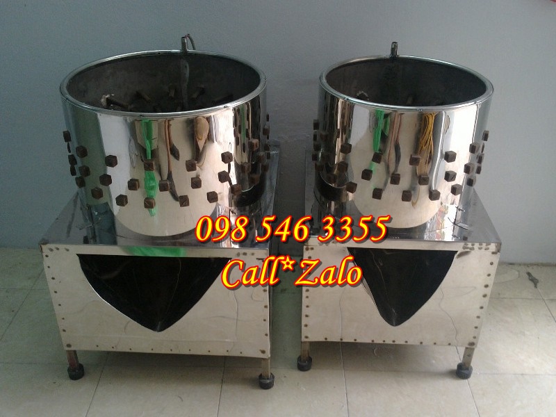 Máy vặt lông gà vịt đường kính 55, khung inox sáng bóng, motor dây đồng 1.5kw