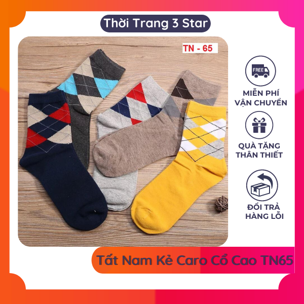 Tất Cao Cổ [Freeship] Tất Nam Họa Tiết Độc Đáo Chất Liệu Cotton Mềm Mịn Phù Hợp Phối Cùng Giày Tây Quần Âu TN65