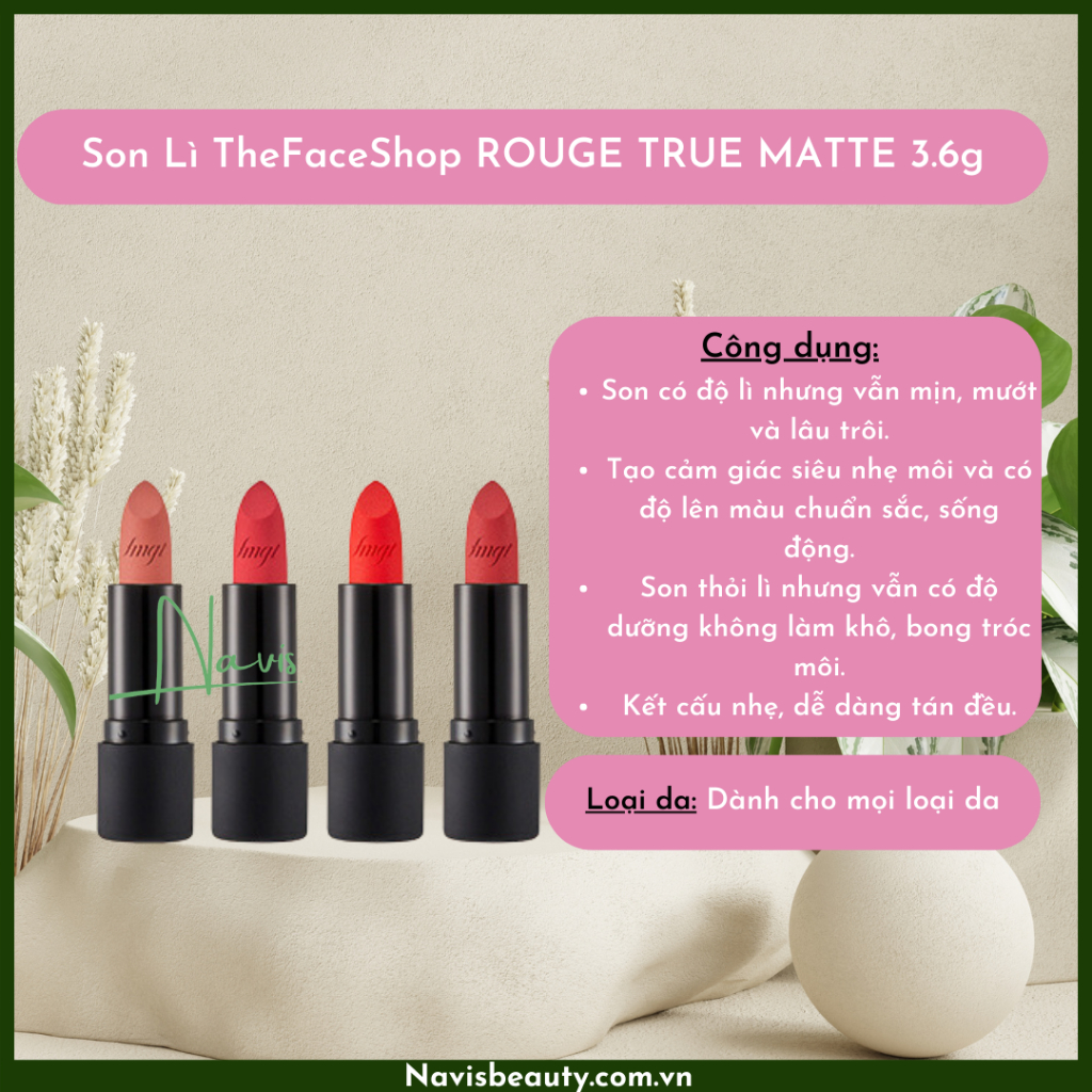 Son lì thefaceshop rouge true matte fmgt 3.6g