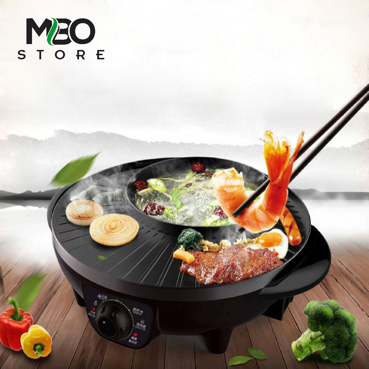 [HOT] Bếp điện lẩu nướng 2 trong 1 cao cấp BOSICO, sự kết hợp hoàn hảo giữa bếp nướng và bếp lẩu, thiết kế đặc biệt và được tráng một lớp chống dính siêu bền, chống mài mòn, không làm dính thức ăn và an toàn,