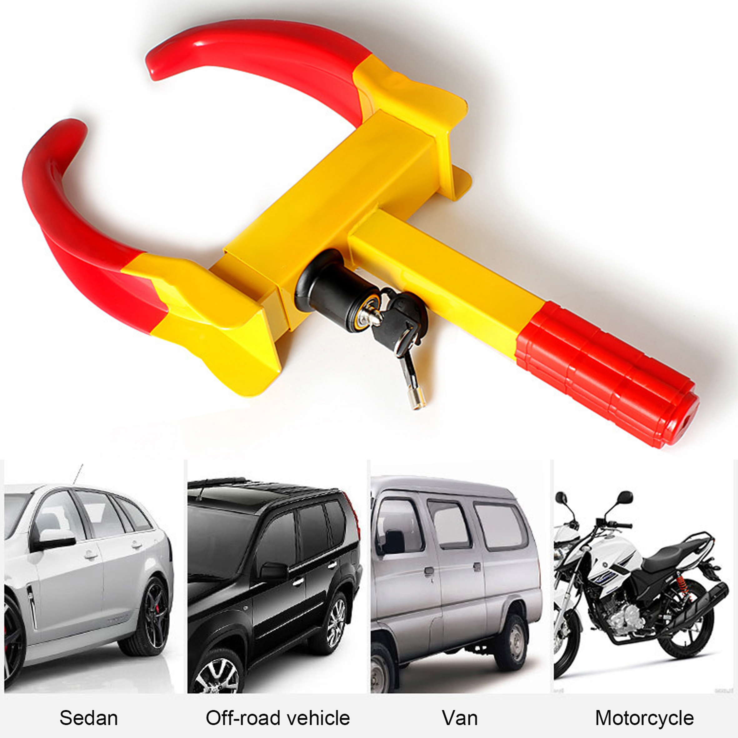 Khóa bánh xe chống trộm ô tô, xe máy Dạng càng cua. Loại tốt, chắc chắn, xe máy cho chung cư, gia đình, Văn phòng