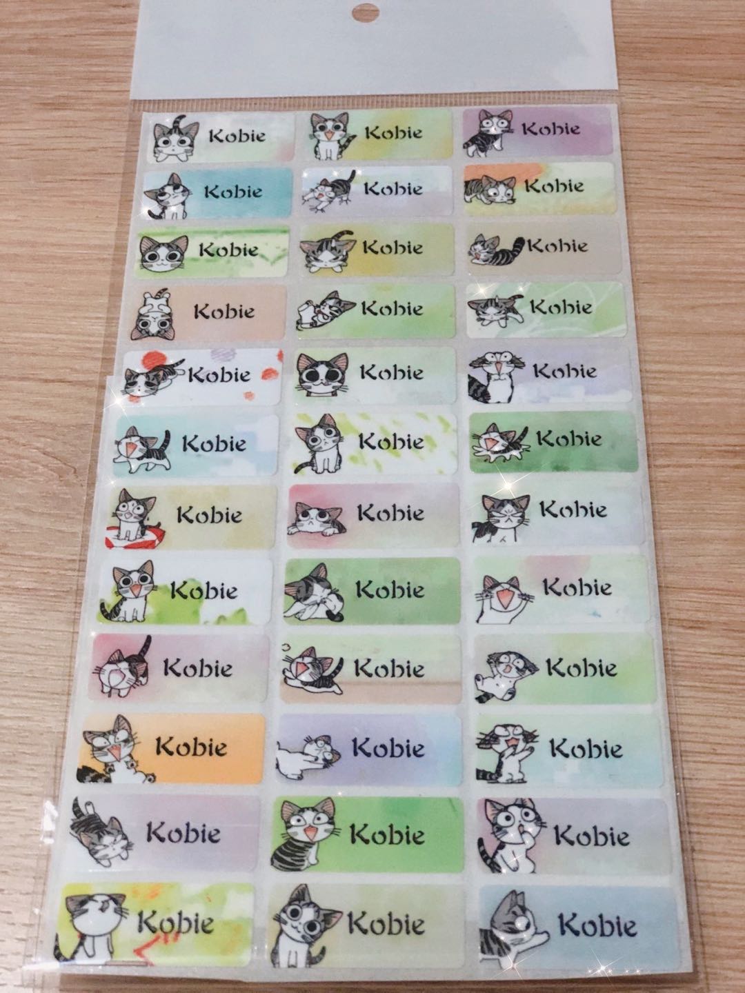 [HCM]Sticker Cute Dán Tên Riêng - mèo Chi dễ thương (36 tem 3.0x1.3cm)