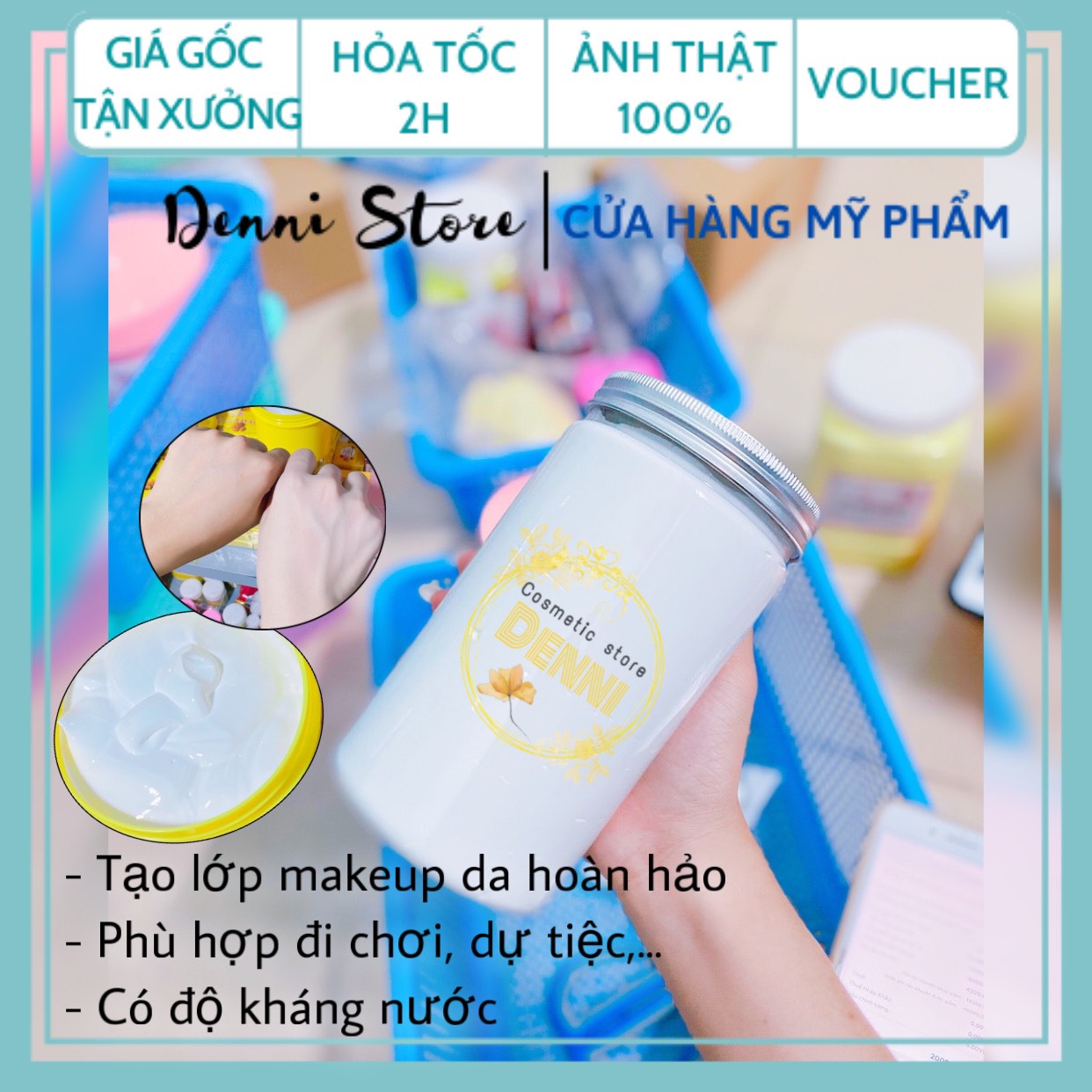 Lẻ hủ 1000g kem body makeup cho da trắng