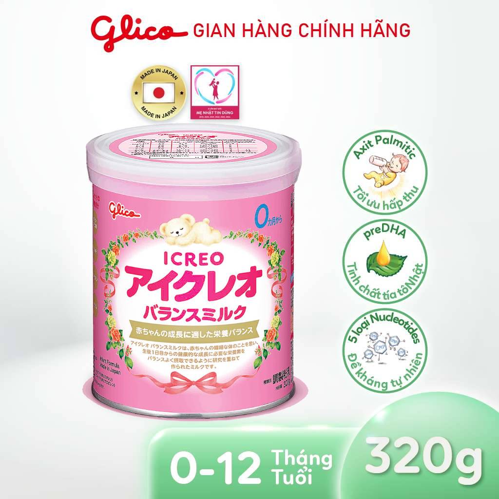 (ICREO SỐ 0) Sữa Glico Icreo Balance Milk - Lon 320g