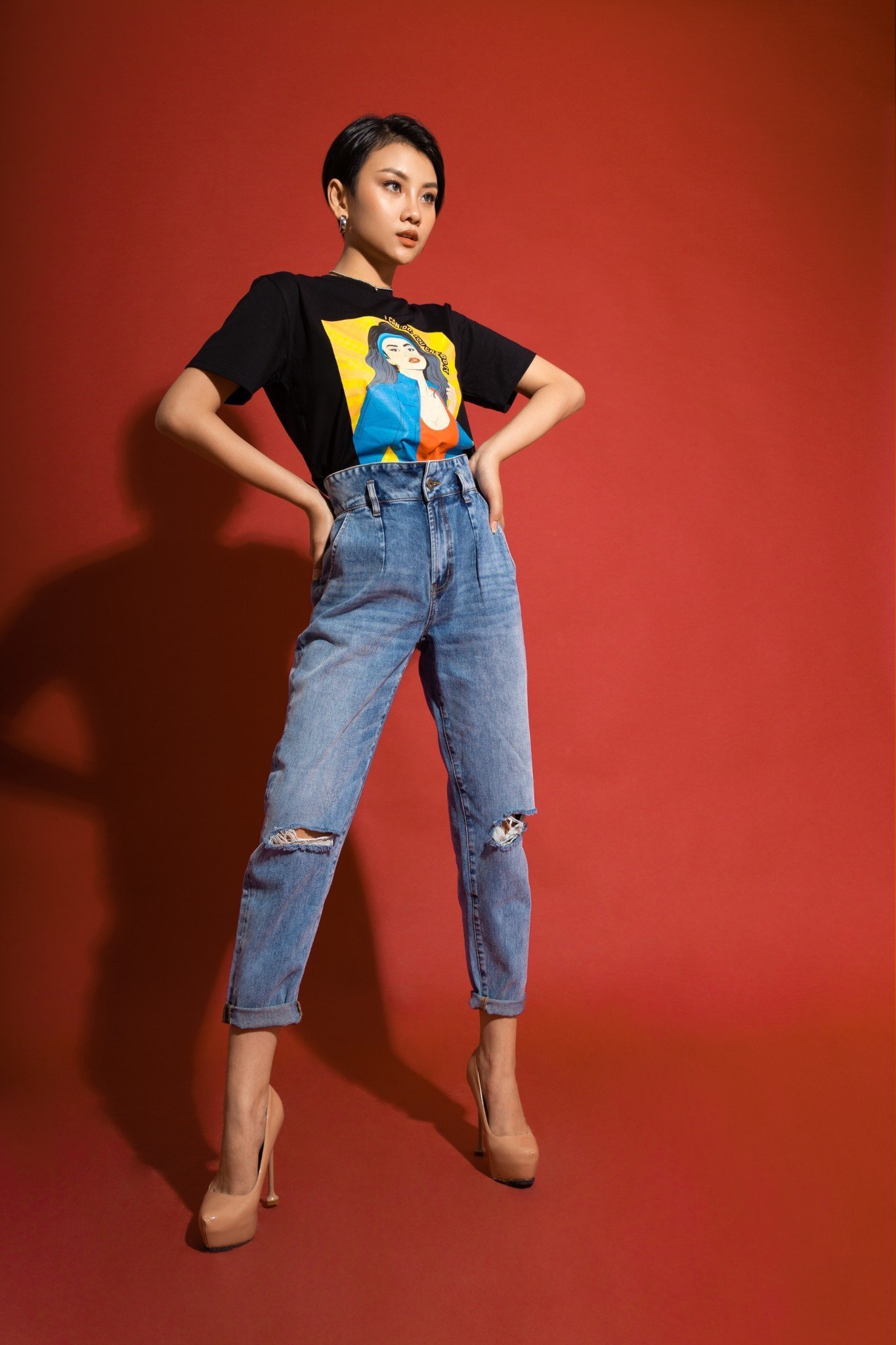 Quần jean nữ dáng baggy V-SIXTYFOUR - 120WD2086F1930