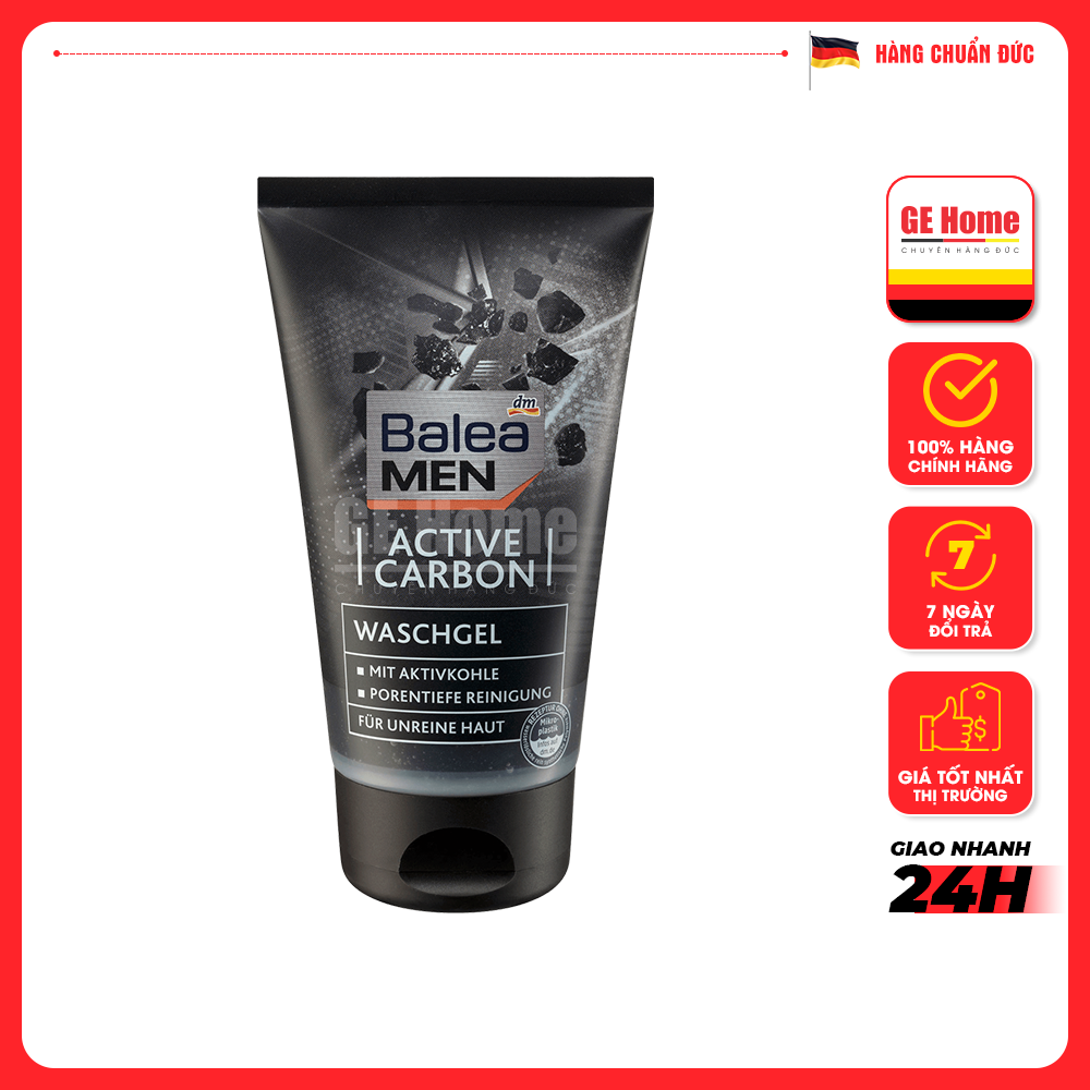 Sữa rửa mặt dành cho da mụn Balea Men Active Carbon và Fresh waschgel