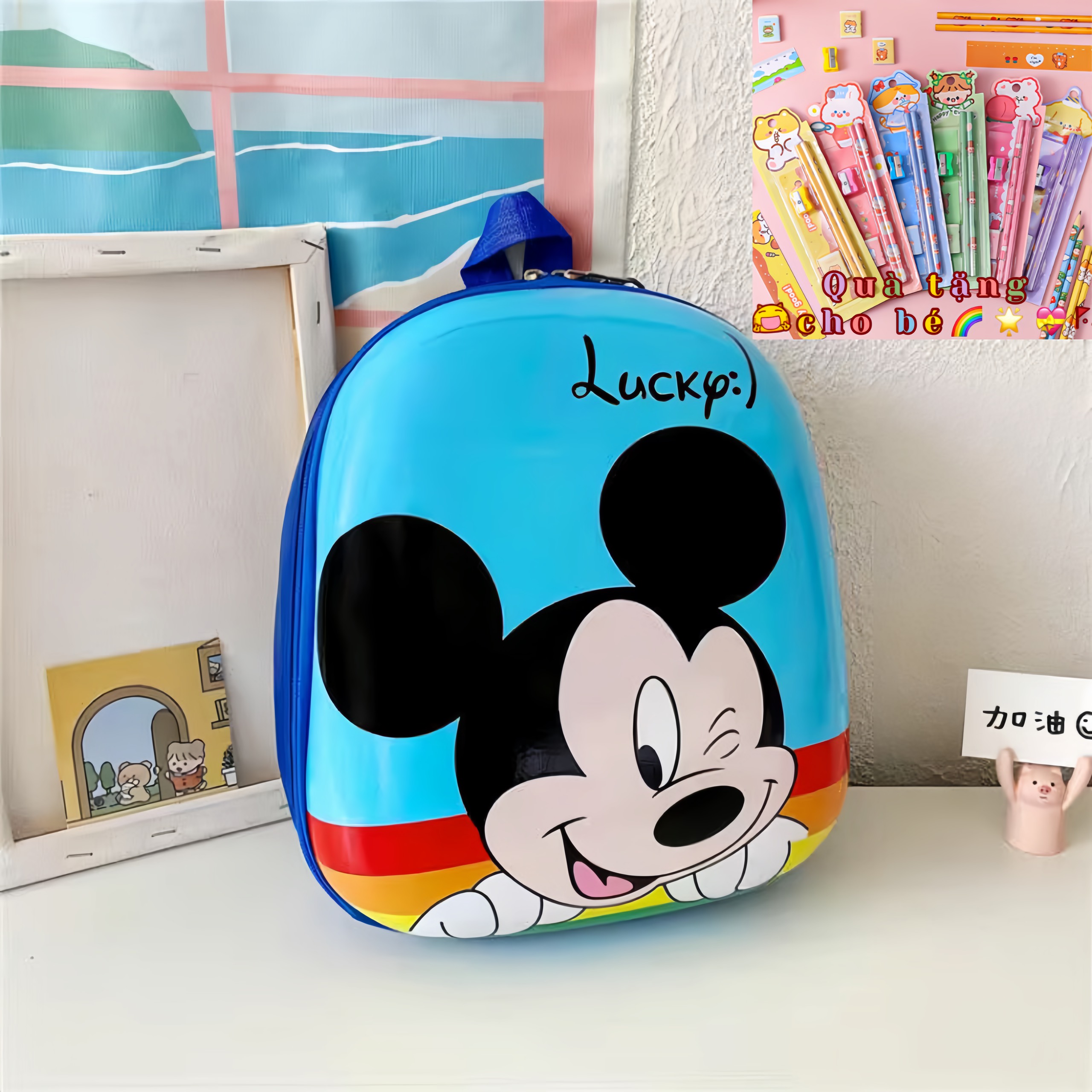 Balo Hoạt Hình Disney chuột Mickey Minie cho bé trai bé gái - Balo Mầm non,Balo mẫu giáo, Balo Trứng siêu dễ thương cho Trẻ Em