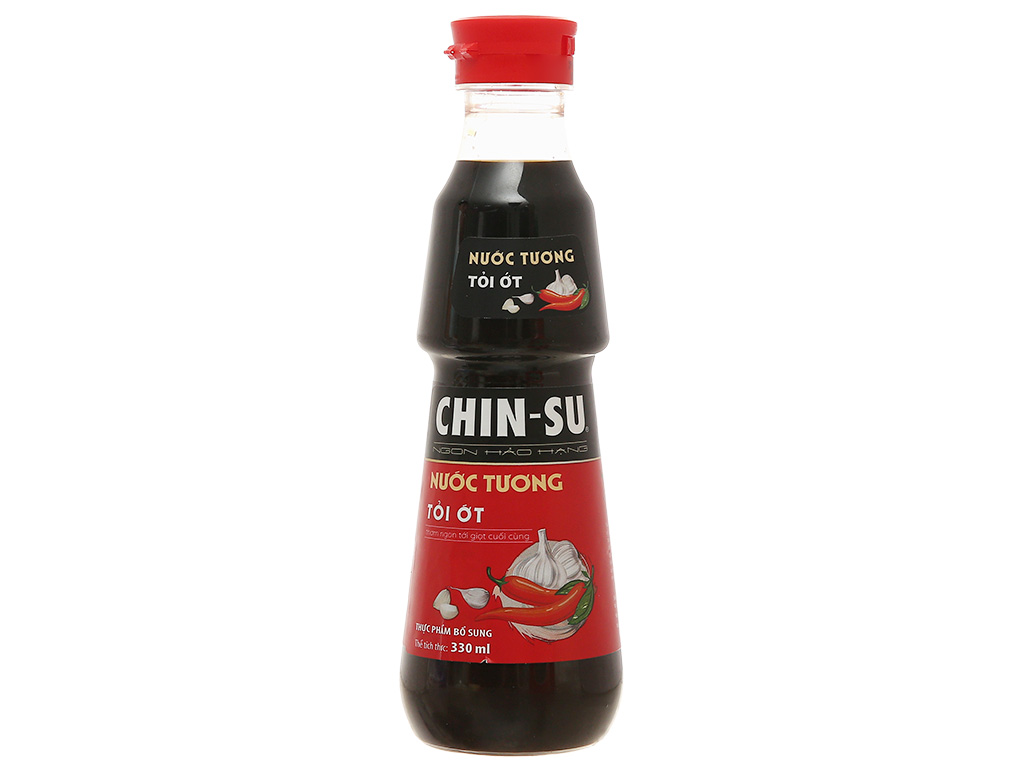 Nước tương Chinsu tỏi ớt chai 330ml/nấm Shiitake chai 330ml