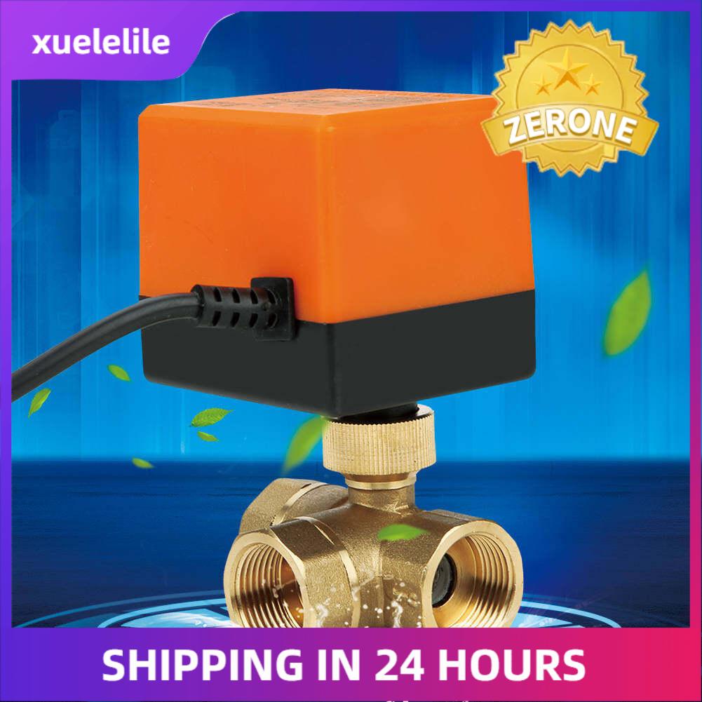 Van Bi Bằng Đồng Van Điện Bi 3 Chiều Bằng Đồng Thau DN20 G3/4 Cho Điều Hòa Không Khí DC24V