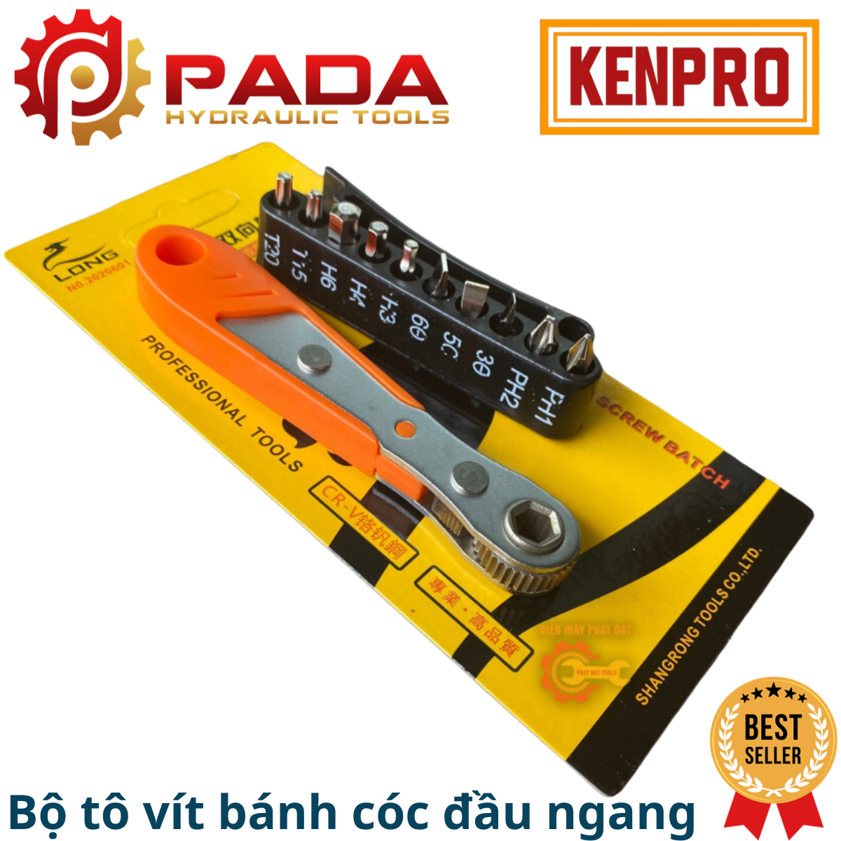 Bộ tô vít bánh cóc đầu ngang 10 chi tiết