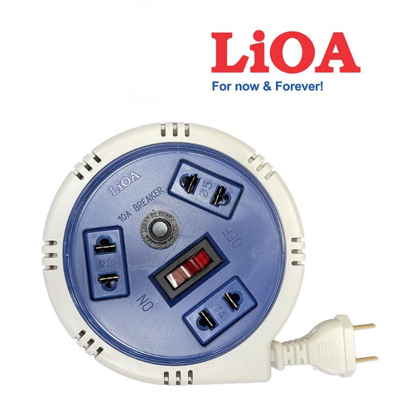 Ổ cắm điện ổ quay tròn rút gọn dây 3 ổ cắm 3 mét Lioa OQMN3-3