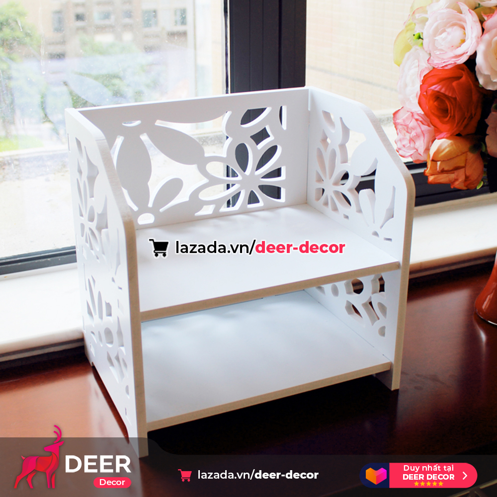 Kệ vuông để bàn hình hoa cúc - deer decor