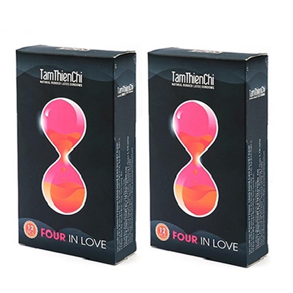 [HCM]Bộ 2 hộp Bao cao su Tâm Thiện Chí Four In Love 12 bao / hộp