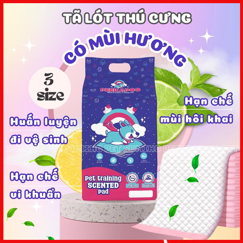 Tã lót cho chó Peekapoo (có mùi hương hỗ trợ khử mùi, ngừa khuẩn) hỗ trợ cún cưng đi vệ sinh đúng chỗ