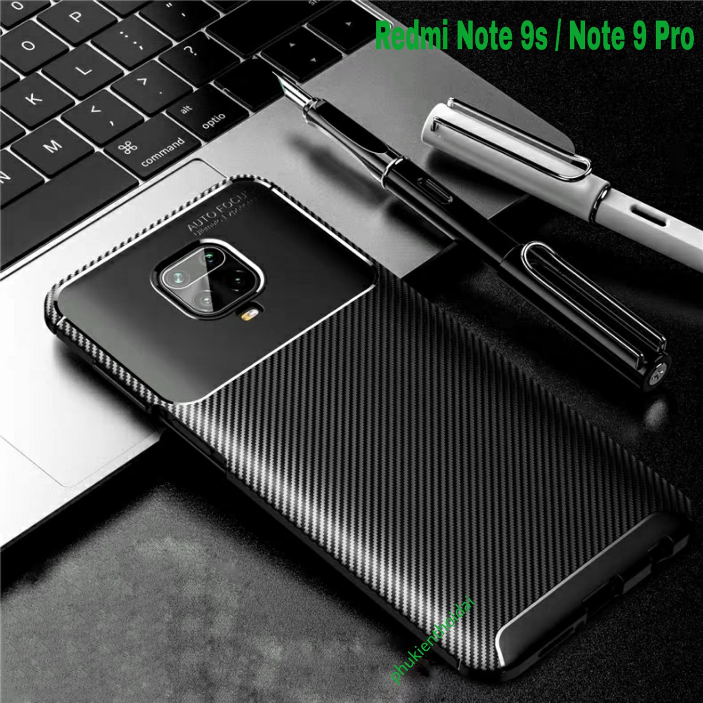 Ốp lưng Xiaomi Redmi Note 9s / Note 9 Pro Auto Focus vân Rằn Ri chống mồ hôi vân tay siêu bền