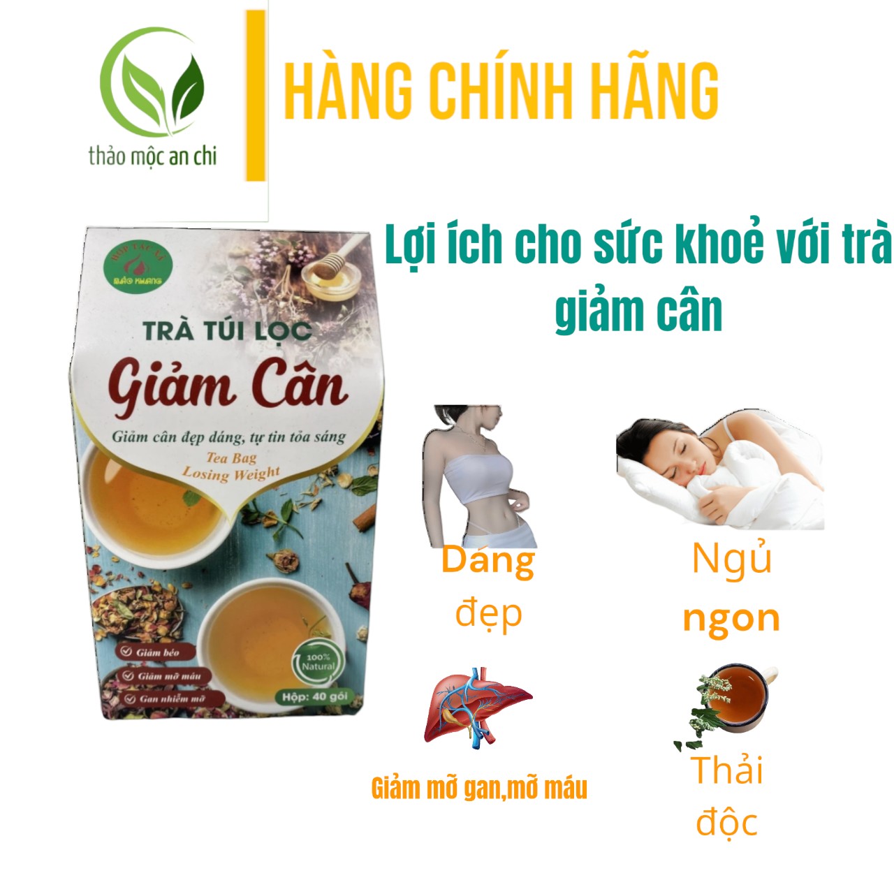 trà thảo mộc túi lọc giảm cân bảo khang .giảm cân an toàn  giảm mỡ máu , mỡ gan , đẹp da đẹp dáng ,thải độc gan . hộp 40 gói