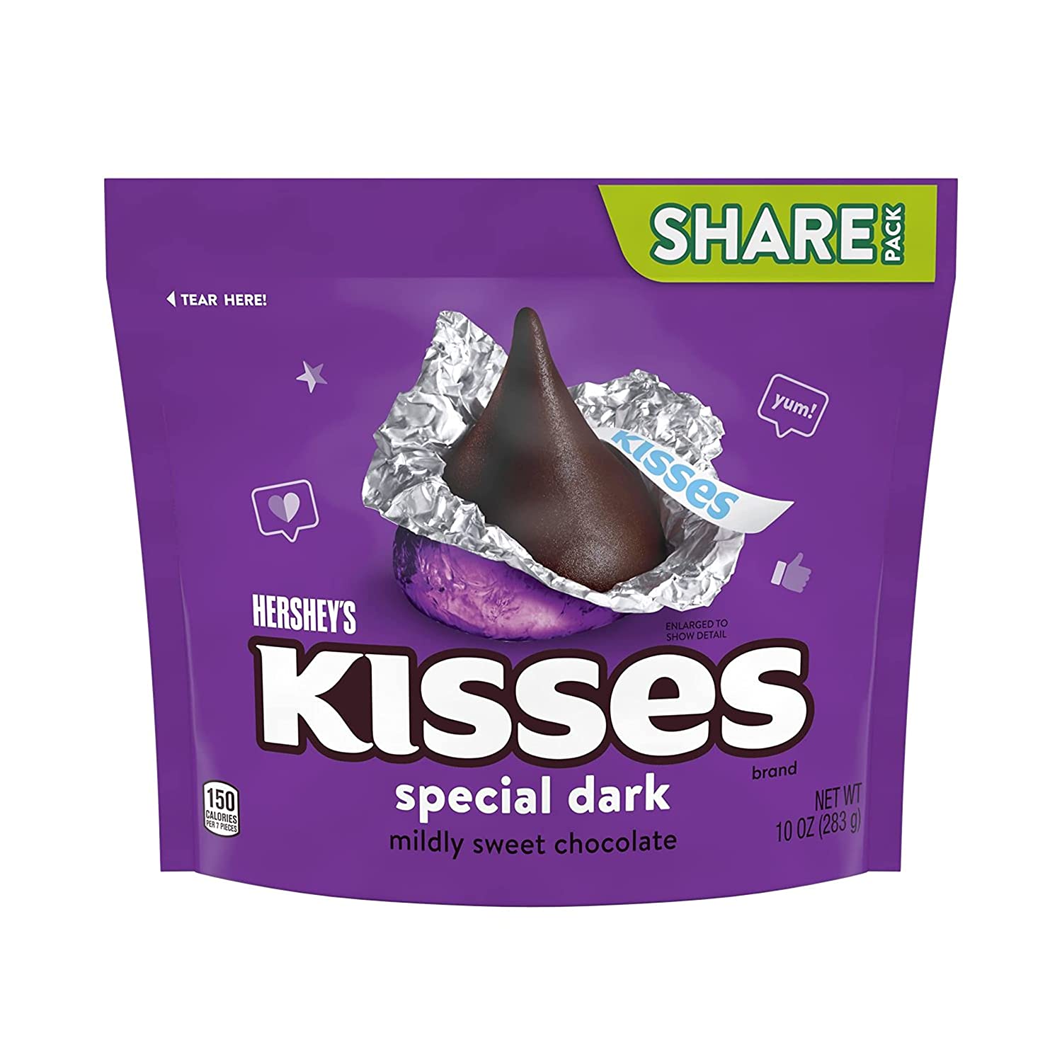 Socola hershey’s kisses special dark 283g share pack. date 08/2024