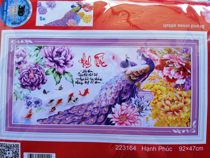 Tranh thêu chữ thập Hạnh phúc 223164