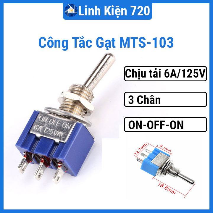 Công tắc gạt mts-103 trạng thái on-off-on 3a/250v 6a/125v