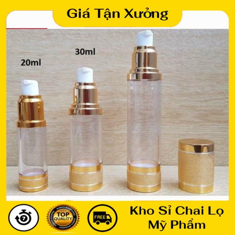 Chai hút chân không xịt giọt phun cát vàng 20ml, 30ml, 50ml đựng serum, tinh chất dưỡng da
