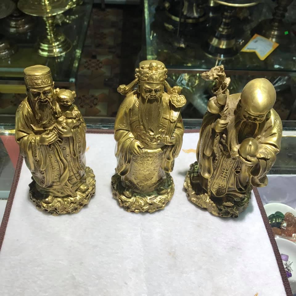 Bộ tượng Tam đa Phúc Lộc Thọ bằng đồng vàng
