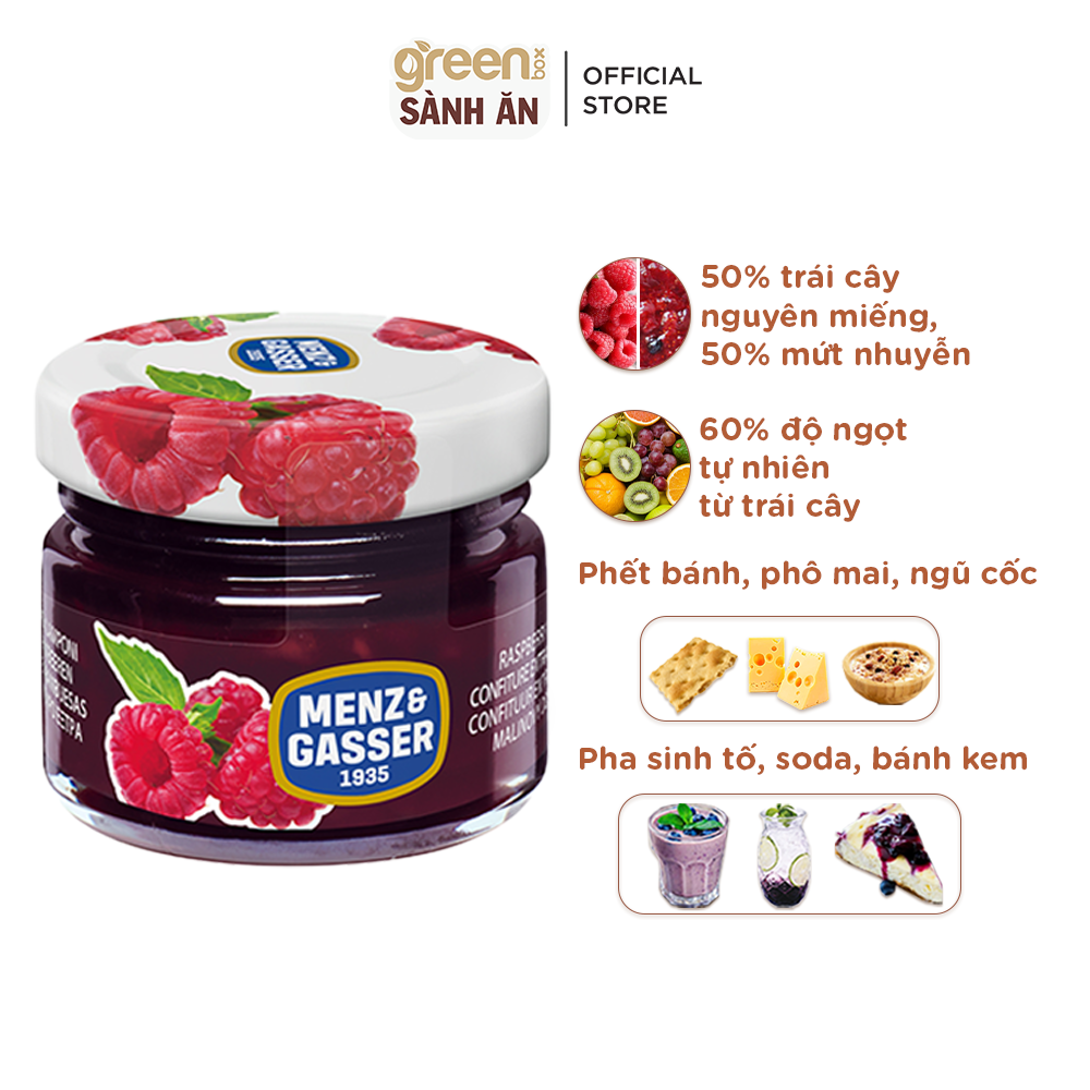 Hũ mứt phúc bồn tử Menz Gasser Ý 28g