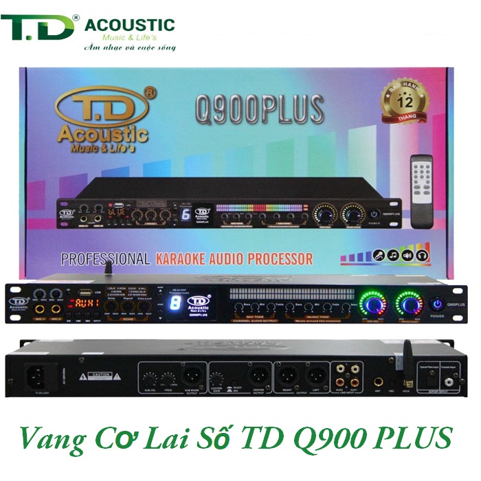 Vang cơ thế hệ mới,vang cơ mới nhất 2022 | vang cơ lai số td aucostic q900 plus – có reverb,bluetooth,cổng quang,đầy đủ cổng kết nối,cổng sub riêng biệt,chống hú rít triệt để,dễ dàng kết nối và phối ghép với mọi dàn karaoke