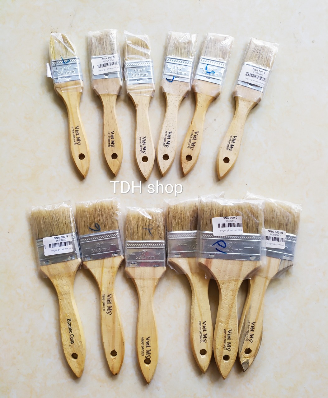 " COMBO 02 " Chổi sơn cán gỗ / Bút sơn / Cọ sơn