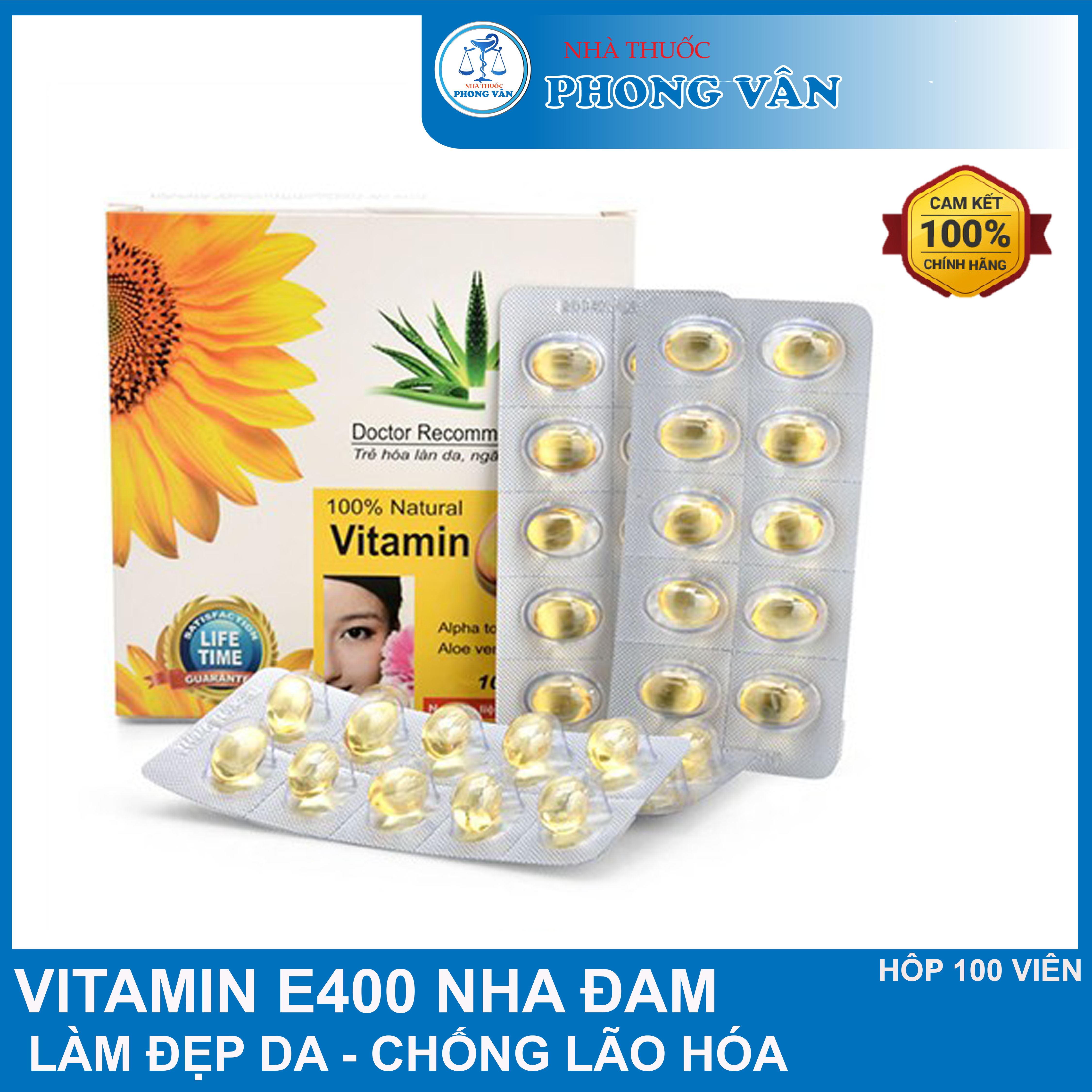Vitamin e 400 kèm tinh chất nha đam- giúp sáng và đẹp da
