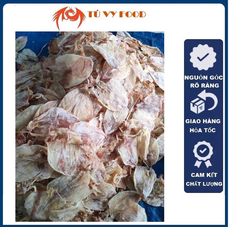 Khô mực đồng tiền nấu nước lèo, nấu súp, rim chua ngọt, thịt mực ngọt 1kg - mực khô cà mau