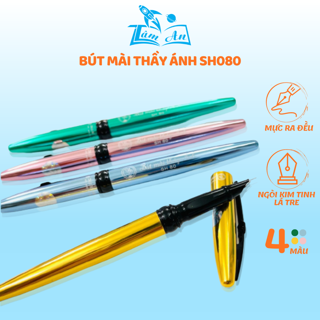 Bút máy ngòi mài ánh dương, bút mài thầy ánh sh080 ngòi kim tinh lá tre
