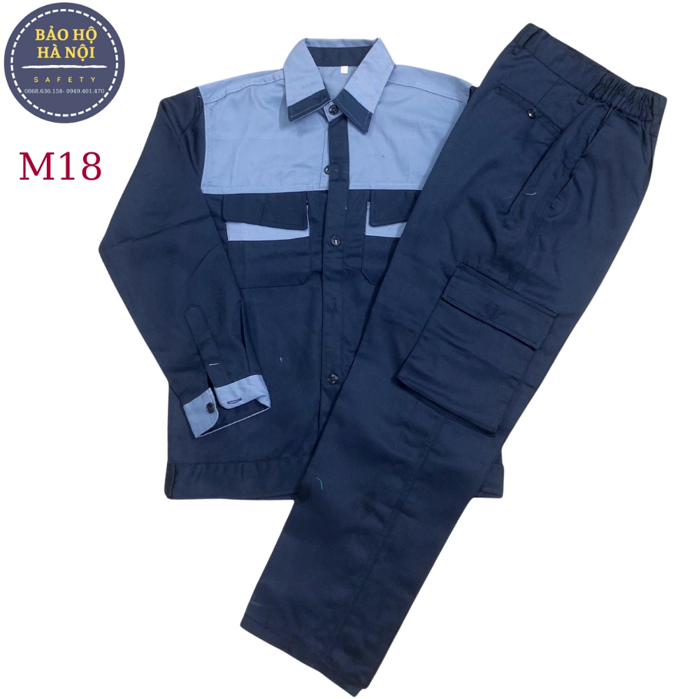 Bộ bảo hộ lao động may kỹ, quần áo bảo hộ lao động hàng đẹp M18