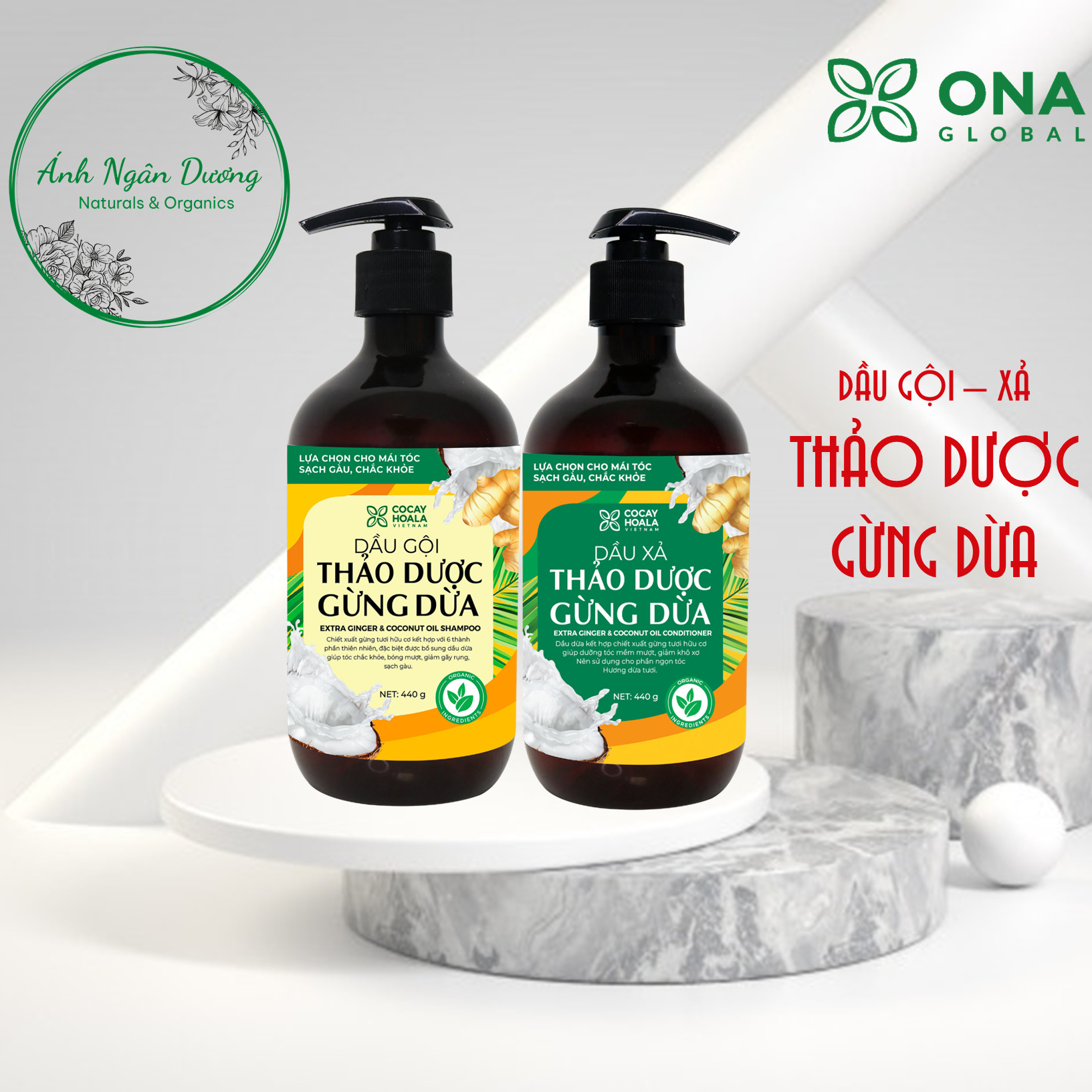 Dầu gội - xả thảo dược Gừng Dừa