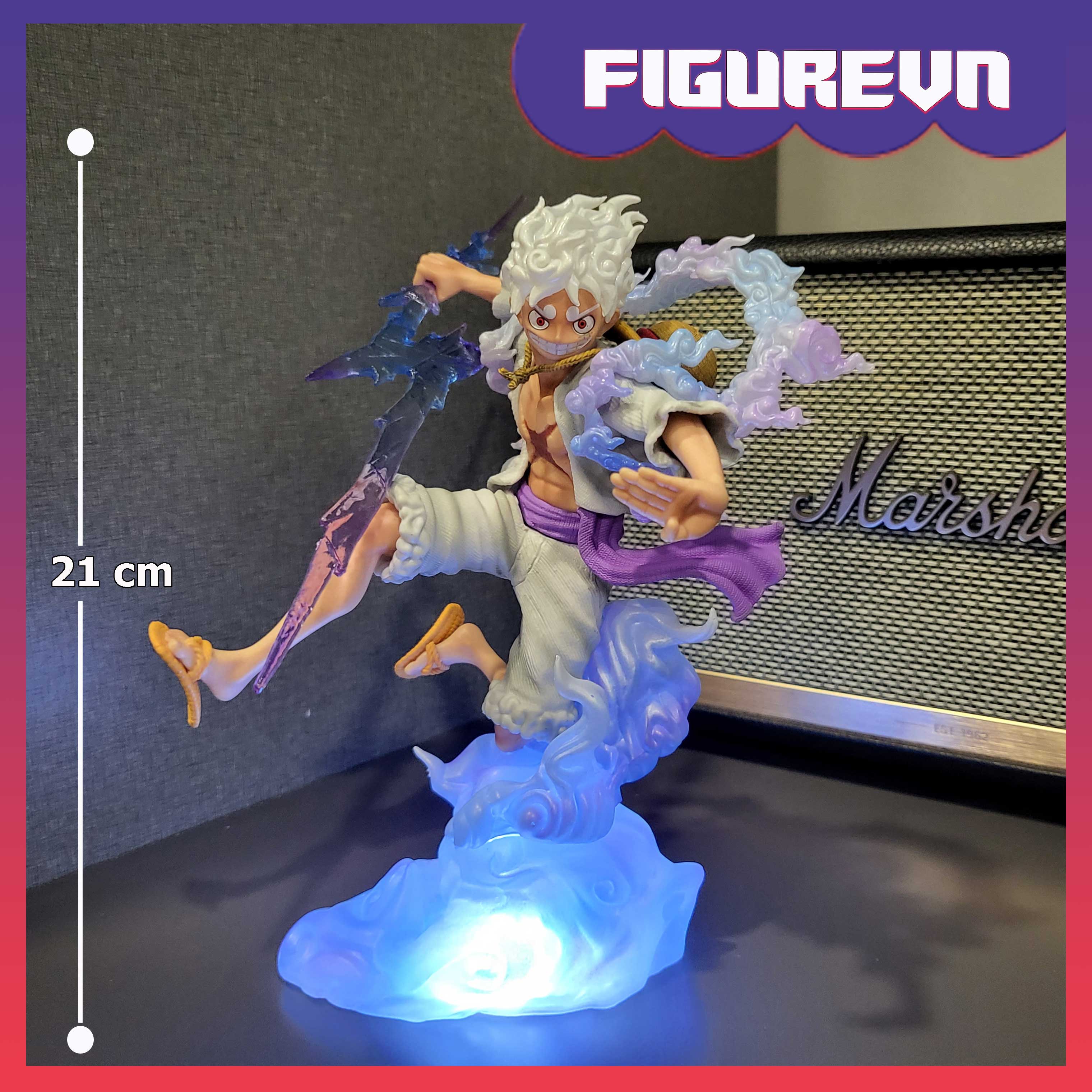 Mô hình luffy gear 5 chiến đấu 21 cm có led - one piece