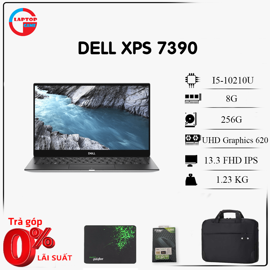 Like New Dell XPS 7390 Silver ( i5-10210U, RAM 8G, SSD 256G, màn 13.3" Full HD IPS Cảm Ứng, 100% sRGB)
