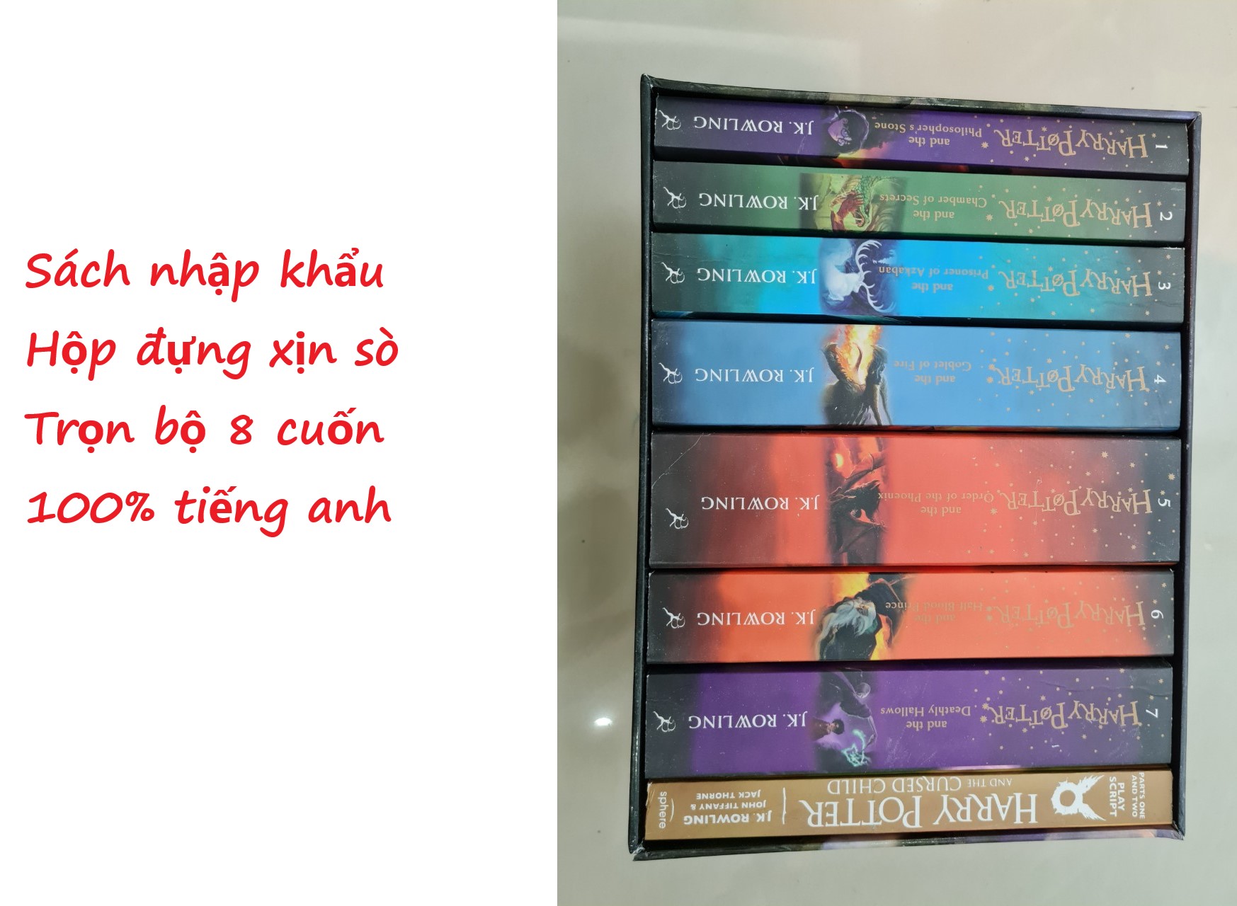Harry porter - sách nhập khẩu - 100% tiếng anh - trọn bộ 8 cuốn
