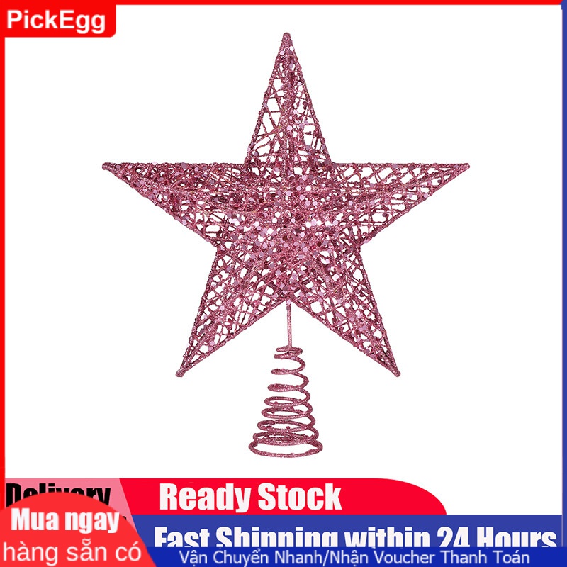 Đồ trang trí hình ngôi sao bằng sắt cây thông noel 25cm đồ trang trí trang trí cây thông noel lấp lánh