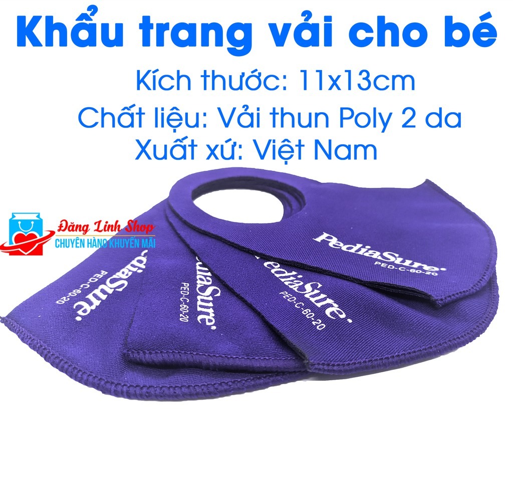 [Quà tặng không bán] Khẩu trang vải thun Poly 2 da Pediasure