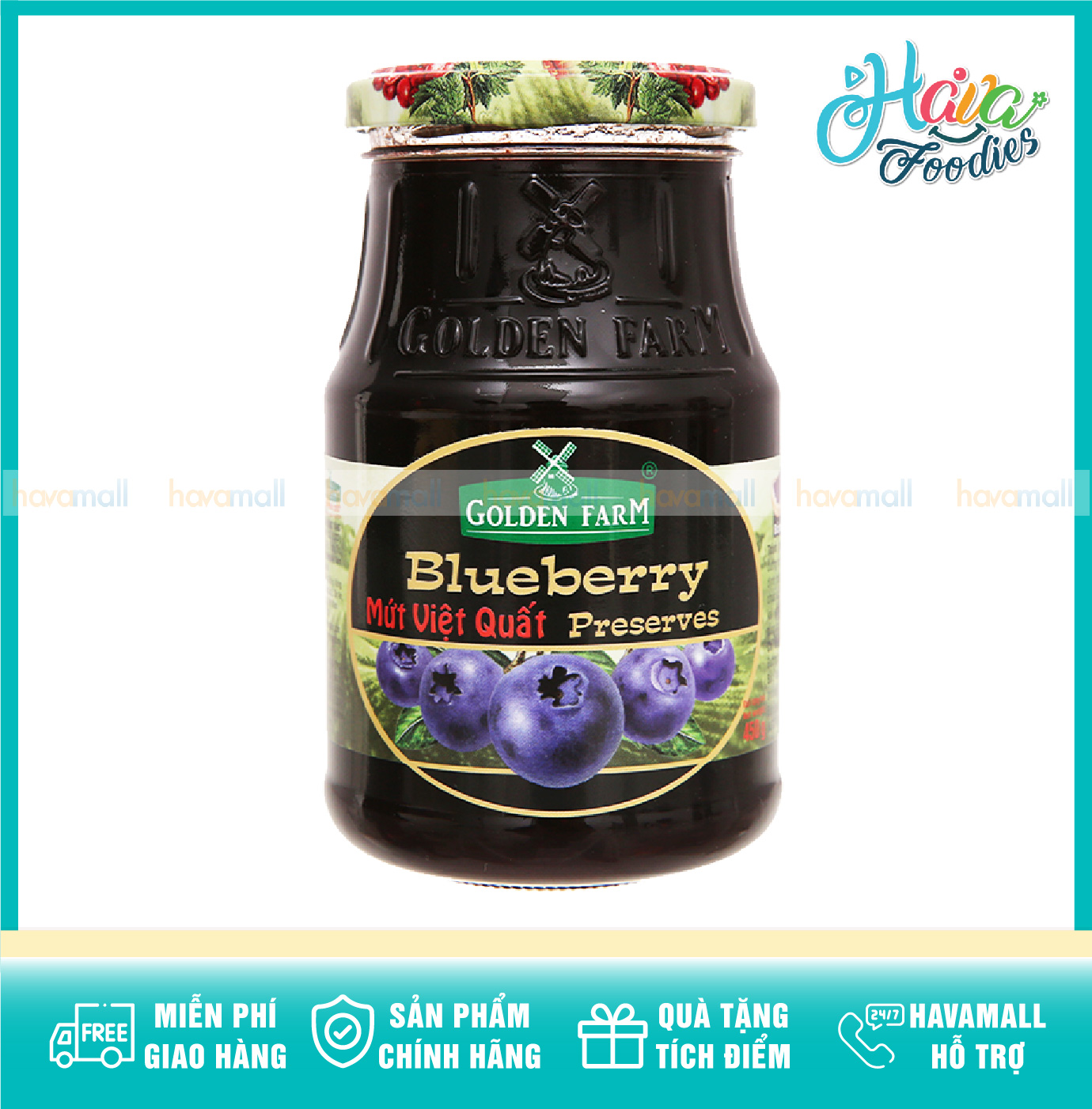 [HCM]Mứt Việt Quất Cao Cấp Golden Farm - Blueberry Jam