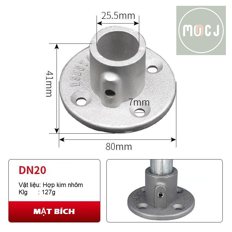Linh kiện lắp ghép bằng nhôm - Loại lắp ráp nhanh - DN20