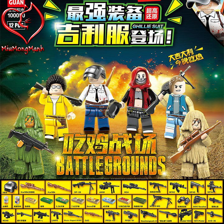 Bộ 6 Nhân Vật Game PUBG Ẩn Thân Siêu Cấp Lego Quan Guan Đồ Chơi Lắp Ráp Xếp Hình